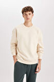 DeFacto Boxy Fit Bisiklet Yaka Baskılı Sweatshirt X8282AZ24AUBG700