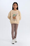 DeFacto Kız Çocuk Star Wars-Mandalorian Relax Fit Bisiklet Yaka Sweatshirt D2822A824WNBG387