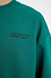 DeFacto Oversize Geniş Kalıp Bisiklet Yaka Baskılı Sweatshirt Y0372AZ24AUGN1046