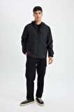 DeFacto Su İtici Çift Slim Fit Kapüşonlu Yağmurluk Mont C5821AX24AUBK27