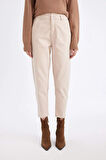 DeFacto Paperbag Gabardin Kumaş Pantolon Yüksek Bel Cepli Basic Düz Standart Paça S2790AZ24WNBG115