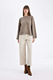 DeFacto Culotte Yüksek Bel Geniş Paça Gabardin Pantolon C7535AX24AUBG755