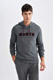 DeFacto Regular Fit Kapüşonlu Baskılı Kalın Sweatshirt L5850AZ24AUGN807