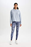 DeFactoFit Standart Fit Kapüşonlu Skuba Dalgıç Kumaş Sporcu Basic Düz Sweatshirt A5626AX24AUBE748