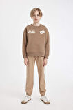 DeFacto Erkek Çocuk Oversize Geniş Kalıp Bisiklet Yaka Baskılı Sweatshirt D3968A824WNBN296
