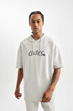 DeFactoFit NBA Boston Celtics Oversize Geniş Kalıp Kapüşonlu Sırt Baskılı Kısa Kollu Tişört C8921AX24AUGR519