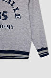 DeFacto Erkek Çocuk Gri Yazı Baskılı Kapüşonlu Kalın Sweatshirt C9788A824AUGR210