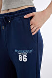 DeFacto Coool Kalın Eşofman Altı Wide Leg Geniş Bol Paça Beli Lastikli Baskılı Cepli D5000AX24AUNV241