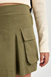 DeFacto Kız Çocuk Pile Detaylı Cepli Gabardin Etek D3212A824WNKH262