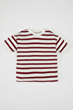 Erkek Bebek Bisiklet Yaka Çizgili Kısa Kollu Tişört