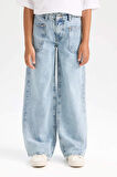 DeFacto Kız Çocuk Wide Leg Geniş Bol Paça Cepli Pantolon D3719A824WNNM39