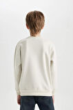 DeFacto Erkek Çocuk Bisiklet Yaka Baskılı Sweatshirt D3030A824WNER117