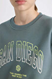 DeFacto Erkek Çocuk Bisiklet Yaka Baskılı Kalın Sweatshirt D3031A824WNGN1249