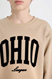 DeFacto Erkek Çocuk Bisiklet Yaka Baskılı Kalın Sweatshirt D3034A824WNBG732