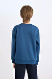 DeFacto Erkek Çocuk Lacivert Bisiklet Yaka Nakışlı Sweatshirt D3053A824WNIN103