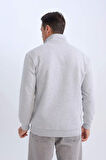 Relax Fit Dik Yaka Kalın Kumaş Sweatshirt