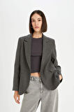 DeFacto Oversize Geniş Kalıp Ceket Yaka Düğmeli Basic Düz Blazer Ceket D5869AX24AUAR58