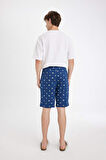 DeFacto Regular Fit Cepli Desenli Şort Pijama Altı D5143AX24HSBE331