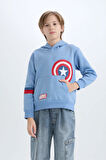 Erkek Çocuk Marvel Avengers Regular Fit Kapüşonlu Kalın Sweatshirt Kumaşı Sweatshirt