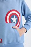Erkek Çocuk Marvel Avengers Regular Fit Kapüşonlu Kalın Sweatshirt Kumaşı Sweatshirt