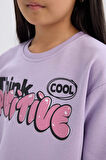 DeFacto Kız Çocuk Relax Fit Bisiklet Yaka Baskılı İçi Yumuşak Tüylü Sweatshirt D1552A824WNPR251