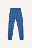 DeFacto Erkek Çocuk Pijama Takımı Sonic the Hedgehog Bisiklet Yaka Uzun Kollu Tişört Uzun Alt D5513A824WNWT34