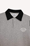 DeFacto Erkek Çocuk 2'li Takım Polo Yaka Baskılı Kalın Sweatshirt Beli Paçası Lastikli Eşofman Altı D3558A824WNGR210