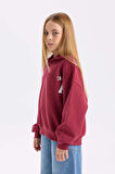 DeFacto Kız Çocuk Oversize Geniş Kalıp Fermuarlı Dik Yaka Baskılı İçi Yumuşak Tüylü Kalın Sweatshirt D3357A824AUBR285