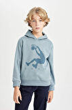 Erkek Çocuk Shaquille O'Neal Regular Fit Kapüşonlu Kalın Sweatshirt Kumaşı Sweatshirt