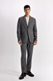 DeFacto Antrasit Pantolon Tailored Regular Fit Normal Kesim Düz Paça Cepli D3704AX24AUAR198