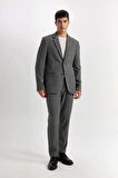 DeFacto Antrasit Pantolon Tailored Regular Fit Normal Kesim Düz Paça Cepli D3704AX24AUAR198