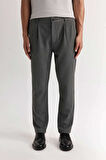 DeFacto Antrasit Pantolon Tailored Regular Fit Normal Kesim Düz Paça Cepli D3704AX24AUAR198