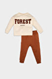 DeFacto Erkek Bebek 2'li Takım Baskılı İnce Sweatshirt Eşofman Altı D6257A5NSBN125