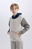 DeFacto Erkek Çocuk Kapüşonlu Cep Baskılı Sweatshirt B4426A8NSBG807
