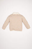 Kız Bebek Çizgili Bebe Yaka İçi Yumuşak Tüylü Sweatshirt