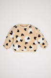 DeFacto Kız Bebek Bisiklet Yaka Kalp Desenli İçi Yumuşak Tüylü Welsoft Pelüş Sweatshirt D6196A5NSBG744