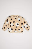 DeFacto Kız Bebek Bisiklet Yaka Kalp Desenli İçi Yumuşak Tüylü Welsoft Pelüş Sweatshirt D6196A5NSBG744
