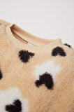 DeFacto Kız Bebek Bisiklet Yaka Kalp Desenli İçi Yumuşak Tüylü Welsoft Pelüş Sweatshirt D6196A5NSBG744