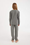 DeFacto Kız Çocuk Pijama Takımı Baskılı Uzun Kollu Üst Beli Lastikli Uzun Alt D6319A8NSAR198