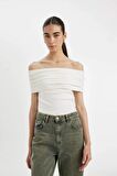 DeFacto Slim Fit Dar Kesim Omuzu Açık Ribana Kısa Kollu Tişört D2906AX24SMER105