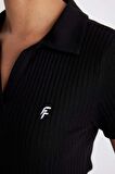 DeFactoFit Slim Fit Dar Kesim Polo Yaka Sporcu Kısa Kollu Elbise A7027AX24SMBK81
