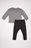 DeFacto Erkek Bebek 2'li Takım Baskılı Sweatshirt Beli Lastikli Jogger Eşofman Altı D2937A524WNGR67