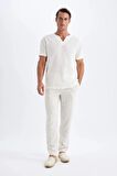 DeFacto Relax Fit Rahat Kesim Geniş Paça Keten Karışımlı Yazlık Kumaş Pantolon B1043AX24SMBG228