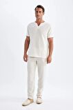 DeFacto Relax Fit Rahat Kesim Geniş Paça Keten Karışımlı Yazlık Kumaş Pantolon B1043AX24SMBG228