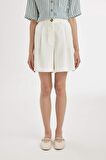 DeFacto Yüksek Bel Geniş Paça Şort D1198AX24SMWT34