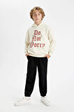 DeFacto Erkek Çocuk Oversize Geniş Kalıp Kapüşonlu Yazı Baskılı Sweatshirt D1908A824WNBG759