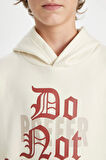 DeFacto Erkek Çocuk Oversize Geniş Kalıp Kapüşonlu Yazı Baskılı Sweatshirt D1908A824WNBG759