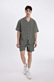 DeFacto Relax Fit Yazlık Polo Yaka Kısa Kollu Gömlek C8157AX24SMKH512