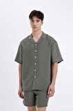 DeFacto Relax Fit Yazlık Polo Yaka Kısa Kollu Gömlek C8157AX24SMKH512