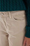 DeFacto Kız Çocuk Wide Leg Geniş Bol Paça Pamuklu Cepli Bej Pantolon C8777A824AUBG159
